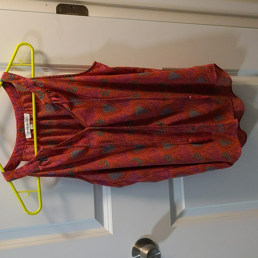 Rose + Olive blouse tank